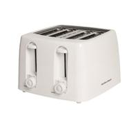 Hamilton Beach Toaster 4 Slice, Essentials, 1300W, Plastic, 6 Browning Levels, Removable Crumb Tray, Wide Slots, Compact, Integrated Cord Storage, White - HB4T5032W