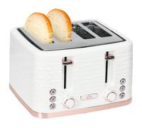 Homcom Toaster With 4 Slot, 7 Browning Levels, 1600W, White Ripple