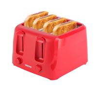 Geepas 4 Slice Toaster 1400W | 6 Browning Levels & Dual Controls in Red Geepas Red