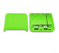 4 Slot Battery Box Charging Case, Dual USB Output 5V/2.4A Detachable ABS Power Bank Shell for Flat Head Batteries Portable Power Supply(green 5V 2.4A)