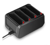 4-Slot Battery Charger for Symbol TC70 TC72 TC75 TC77, Fast Charging Dock with USB-C Input, LED Indicator, Black