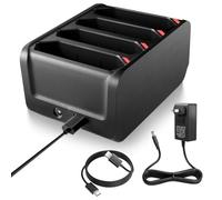 4 Slot Charging Cradle kit for Zebra TC77 TC70 TC75 Battery SAC-TC7X-4BTYC1 Barcode Scanners BT-000318 TC72 TC70X TC75X Battery Charger Station with Type-C Cable and Power Adapter (1)