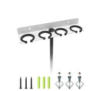 4-Slot White Multi Microphone Holder for Wired and Wireless Mics, Hold Up to 4 Mics, Multiple Mic Organizer Storage for Mic Stand, Rubber Padding/Wall Mounted or Mounted to 5/8"-27 or 3/8"-16 Stand