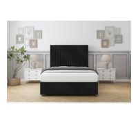 (4' Small Double, Black) Comfort Denver Naples Divan Bed Base No Drawers 54" Floor Standing Headboard