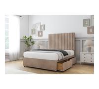 Comfort Beds Denver Naples Divan Base 2 Drawers - 26" Headboard in Light Brown | Size: Small Double Comfort Beds Light Brown Small Double