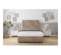 Comfort Beds Denver Naples Divan Base No Drawers - 26" Headboard in Light Brown | Size: Small Double Comfort Beds Light Brown Small Double