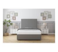 (4' Small Double, Pewter) Comfort Denver Dumfries Divan Bed Base No Drawers 54" Floor Standing Headboard
