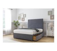 Comfort Beds Denver Plush Divan Base 2 Drawers - 54" Headboard in Dark Grey | Size: Small Double Comfort Beds Dark Grey Small Double