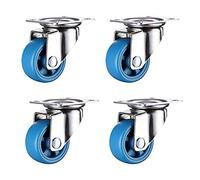 4 Small Swivel Plate Casters for Fur Nylon Trolley Wheels with Screws Universal 38mm Ideal for Flower Pots & es Blue Replacement Casters