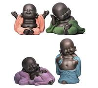 4 Smiling Buddha Laughing Buddha Statue Adorable Figurine 4 Lovely Little Buddha Cutest Baby Buddha Great Details Giftable Make You Happy Home Accessories