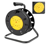 4 Socket, 25 Metre Case Reel, Large Extension Lead Cable Reel, Heavy Duty, Outdoor Extension Lead, Ideal for DIY, Workshop, Garden, Home Use