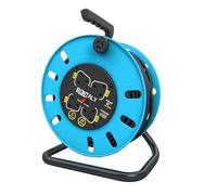 4 Socket Cable Reel, 15/25/50m Extension Lead Cable Reel with Winding Handle, Thermal Cut Out Protection 13A Fused Plug and Power Switch for Site Work, Power Tools, Home DIY (Blue, 25m)