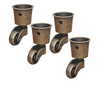 4 Solid Brass Swivel Castor Wheels Furniture Caster 440lb Load for Sofa Coffee Table Piano with Screws