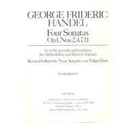 4 Sonatas: op. 1. treble recorder and basso continuo (piano), cello or viola da gamba ad libitum.