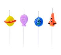4 Space Birthday Candles, Planets, Rocket and Earth Cake Candle