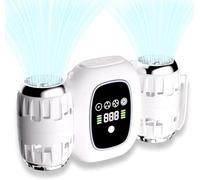 4 Speeds Portable Waist Fan, 10000mAh owerful Belt Fan for 14m/s, Personal Mini USB Neckband Fan Rechargeable, LDE Display & Power Bank for Outdoor Camping, Jobsite, and Travel white