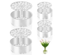 4 Spiral Ikebana stem Holder, hanataba Arranger Twist Flower Arrangement Holder Ikebana Bouquet Twister Ring Tools, Reusable Kitchen Floral Grid Supplies (Half Clear)