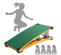 4 Springs Gymnastics Springboard for Kids, 31.5"X19.7" Vaulting Training Spring Boards Gymnastics, Portable Curved Board Vault with Mat for Outdoor Training Exercise, Red (green)