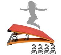 4 Springs Gymnastics Springboard for Kids, 31.5"X19.7" Vaulting Training Spring Boards Gymnastics, Portable Curved Board Vault with Mat for Outdoor Training Exercise, Red (red)