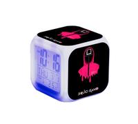 (4) Squid Game LED Alarm Clock Multi-Function 7 Color Change Digital Luminous Gift