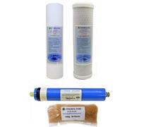 4 Stage 50 Gpd Aquarium Reverse Osmosis 10" Drop In Replacement Water Filters & 180G Di Resin By Finerfilters