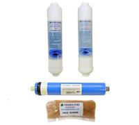 4 Stage Compact Aquarium Reverse Osmosis Replacement Water Filters with 100 GPD Membrane & 180g DI Resin