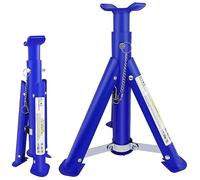 4 Stage Height Adjustment Folding Axle Stands, 3 Tonne Heavy Duty Steel Foldable Car Jack Repairing Tool Garage Workshop Lifting Tool Emergency, Pair of 2