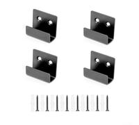 4 Stainless Steel Flat Hooks for Display Boards and Tiles with U Shape Design and Countersunk Screw Holes for Stable and Concealed Screw Fixing