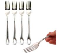 4 Stainless Steel Forks - 18cm, Dishwasher Safe, Lightweight Perfect for Dinners, Lunches, Cakes and Deserts Spoons, Silver