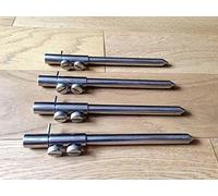 4 Stainless Steel Short Carp Fishing Bank Sticks 20-30cm 8" - 12" Double Screw