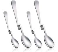 4 Stainless Steel Spoons with Curved Handles, Latte Macchiato Spoon, Stainless Steel, Long Drink Spoon with Kinks, Honey Spoon with Curved Handles, Coffee Spoon