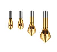 4* Steels Drill Countersink DIY Home Tool Bit Set 3.28"/2.52"/1.9"/0.75" Sink Chamfer Cutter