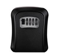 4-Stellar Weatherproof Key Lock Box - Wall-Mounted Retractable Key Storage Multi-Color 120 x 95 x 40 mm Includes Mounting Kit (Black)