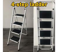 4 Step Ladder, Premium Quality Folding Step Ladder for DIY and Gardening - Anti Slip Feet, Easy to Store Ladder, 150KG Max Capacity - Durable Steel