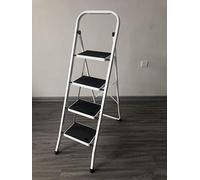 4-Step Ladder Steel Folding Portable Wide Non-Slip Rubber Tread Heavy Duty 150kg Capacity, 5 Year Warranty