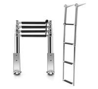 4-step Telescoping Boat Ladder Fold Dock Ladder Swimming Pool Ladder