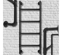 4-Step Wall-Mounted Ladder - Metal Climbing Access for RV, Attic, and Bunk - Fixed Hooked Design - 4 Rung Wall-Fixed Ladder - Basement Egress Window Well Exit - Emergency Escape for Homes Four Steps