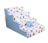 4-Steps Pet Stairs Dog Steps Climbing Activity Ladder Ramp Mobility Aid For Aging Dogs Supplies 80x40x40cm 13 Colors pet dog(E)