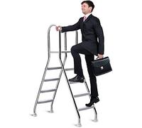 4 Steps Pool Ladder Anti Slip Pool Entrance Load 500 Lb, Pool Step Ladder for Swimming Pools Above Ground, Heavy Duty Above Ground Pool Ladder Thicken 304 Stainless Steel Pool Stairs