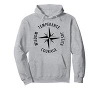 4 Stoic Virtues TEMPERANCE JUSTICE COURAGE WISDOM Compass Pullover Hoodie