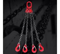 4 Strand Chain Sling with Self Locking Hook, 3 Ton Load Capacity, 9.8FT Long, Lifting Chain for Engine Hoist & Industrial Logistics