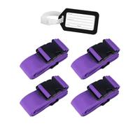 4 Straps and 1 Black Listing, One-Word Belt for Luggage Without Password, Reinforced Binding Belt, Practical Travel Accessories.