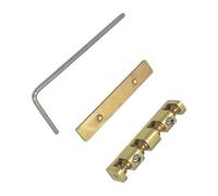 4 String Bass Bridge Brass Replacement Set with 4 Adjustable Saddles Gold Tone Metal Hardware for Bass Repair and Bridge Installation Replacement Brass Guitar Set Adjustable Saddle Repair Part Gold