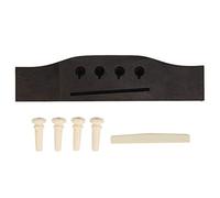 4 String Bass Bridge, Rosewood Acoustic Saddle with Pins and 4 Bridge Pins, Bass Guitar Bridge Replacement Kit for 4 String Acoustic Basses for Bass Guitar