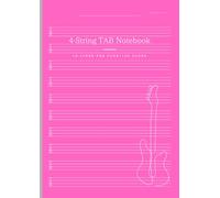 4-String Bass TAB Notebook|100 Pages|10 Lines per Page: Simple Blank Tablature Paper Notebook for Bassists
