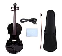4 String Blue 3/4 Electric Acoustic Violin Spruce+Maple Free Case Bow Full Size Violin (Color : Black)