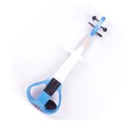 4 String Blue Color Solid Wood Electric Violin HandCarved Solid Wood Construction