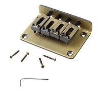 4 String Bridge, Scratch Resistant Metal Ukulele Bridge Replacement Parts with Screw Key for Stringed Instruments (Bronze)