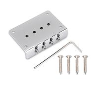 4 String Guitar Bridge, Guitar Bridge Replacement Parts Adjustable Saddle for BridgeCigar Box Electric Bass Ukulele (Silver)