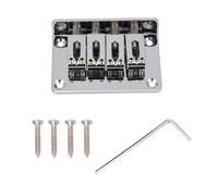 4-string Guitar Bridge, Reliable 4-string Fixed Bridge Replacement Parts for Cigarbox Electric Guitars Bass Ukulele 4 String Guitar Bridge Cigar Box Bridge Guitar Parts (Silver)